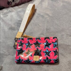 Consuela Pink and blue/black Star Wristlet